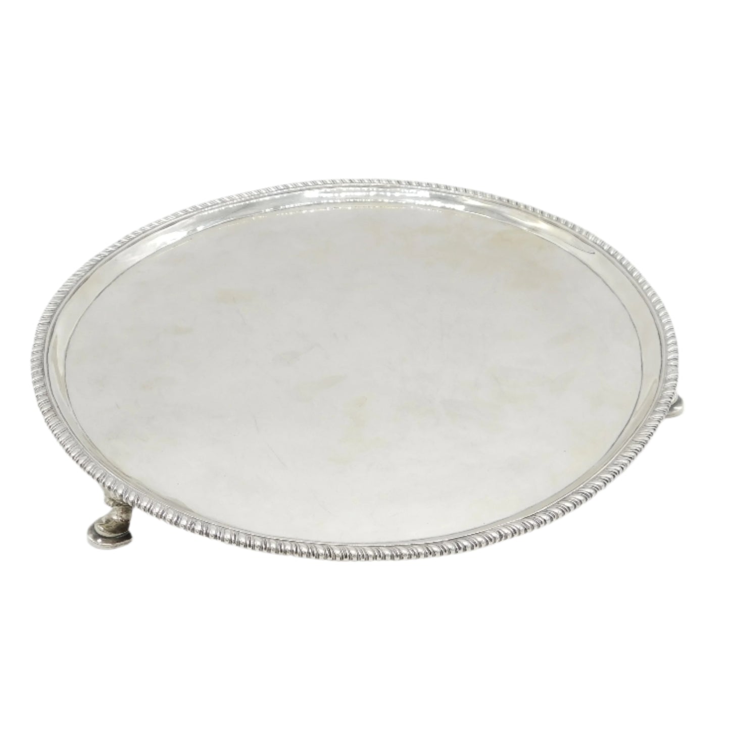 George III Large Sterling Silver Salver Dish Antique 1775 London Robert Jones