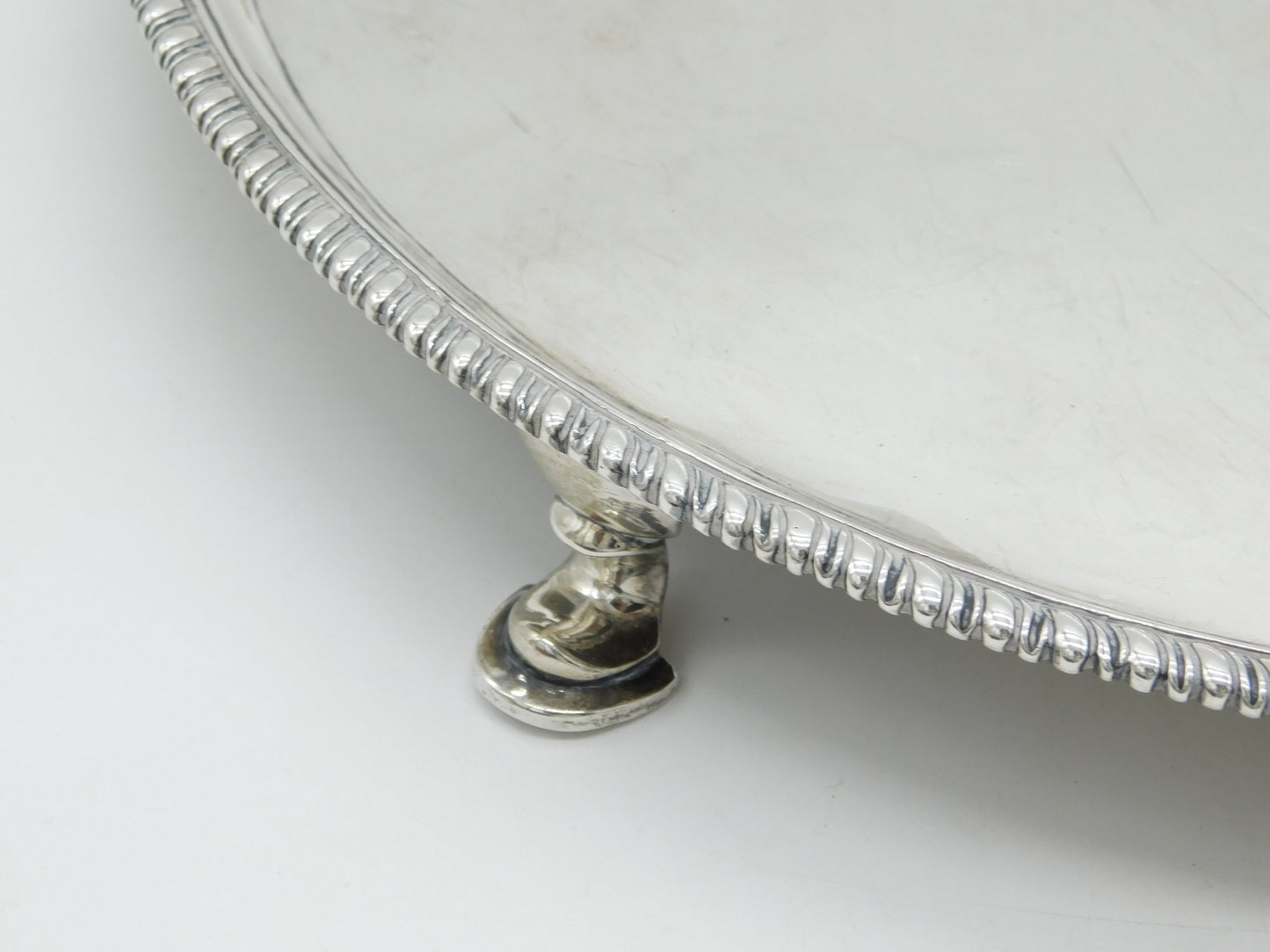 George III Large Sterling Silver Salver Dish Antique 1775 London Robert Jones