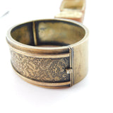 Victorian Sterling Silver Gilt Aesthetic Movement Bird Pattern Cuff Bangle c1880