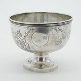 Chinese Sterling Silver Aestehtic Flower Bird Pattern Sugar Bowl c1920 Antique