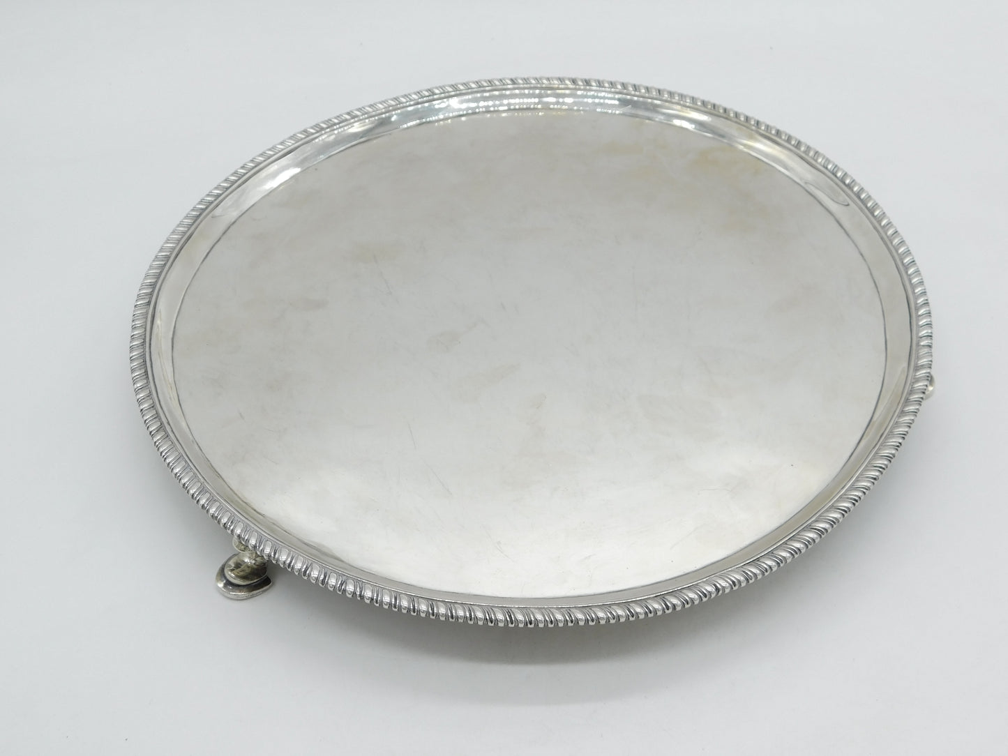 George III Large Sterling Silver Salver Dish Antique 1775 London Robert Jones