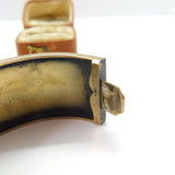 Victorian Sterling Silver Gilt Aesthetic Movement Bird Pattern Cuff Bangle c1880