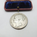 Queen Victoria .925 Silver Young Head Crown Coin 1844 Fine Condition Star Stop