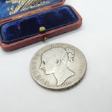 Queen Victoria .925 Silver Young Head Crown Coin 1844 Fine Condition Star Stop