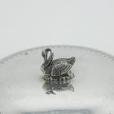 Victorian Sterling Silver & Glass Swan Finial Butter Dish 1894 London Antique