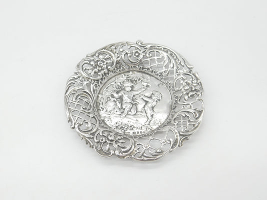 Victorian Sterling Silver Mythic Scene Treat Dish 1891 London Import Antique