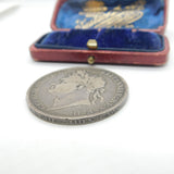 King George IV .925 Silver Crown Coin Secundo Edge 1821 Antique Fair Condition