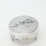 Victorian Sterling Silver & Niello Enamel River Nile Scene Trinket Box c1880