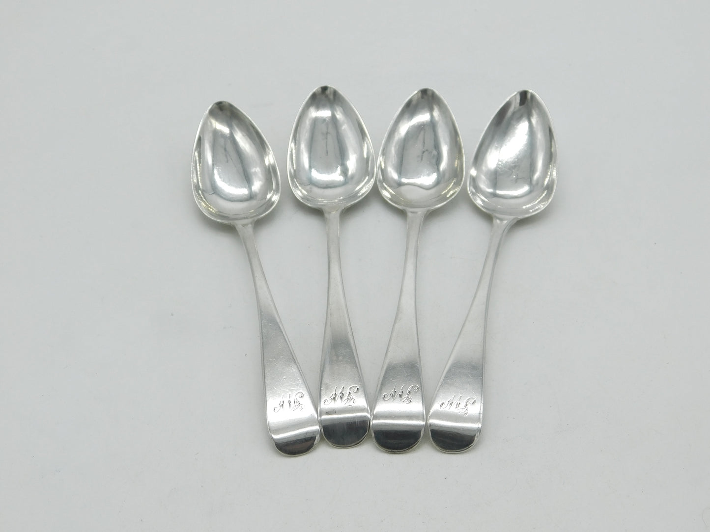 Dumfries Scottish Provincial Georgian Sterling Silver Teaspoons 1820 Antique