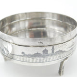 Victorian Sterling Silver & Niello Enamel River Nile Scene Trinket Box c1880
