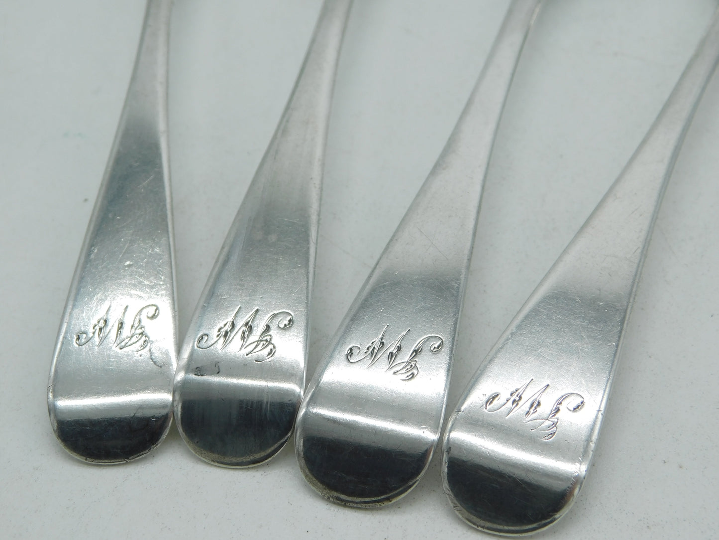 Dumfries Scottish Provincial Georgian Sterling Silver Teaspoons 1820 Antique