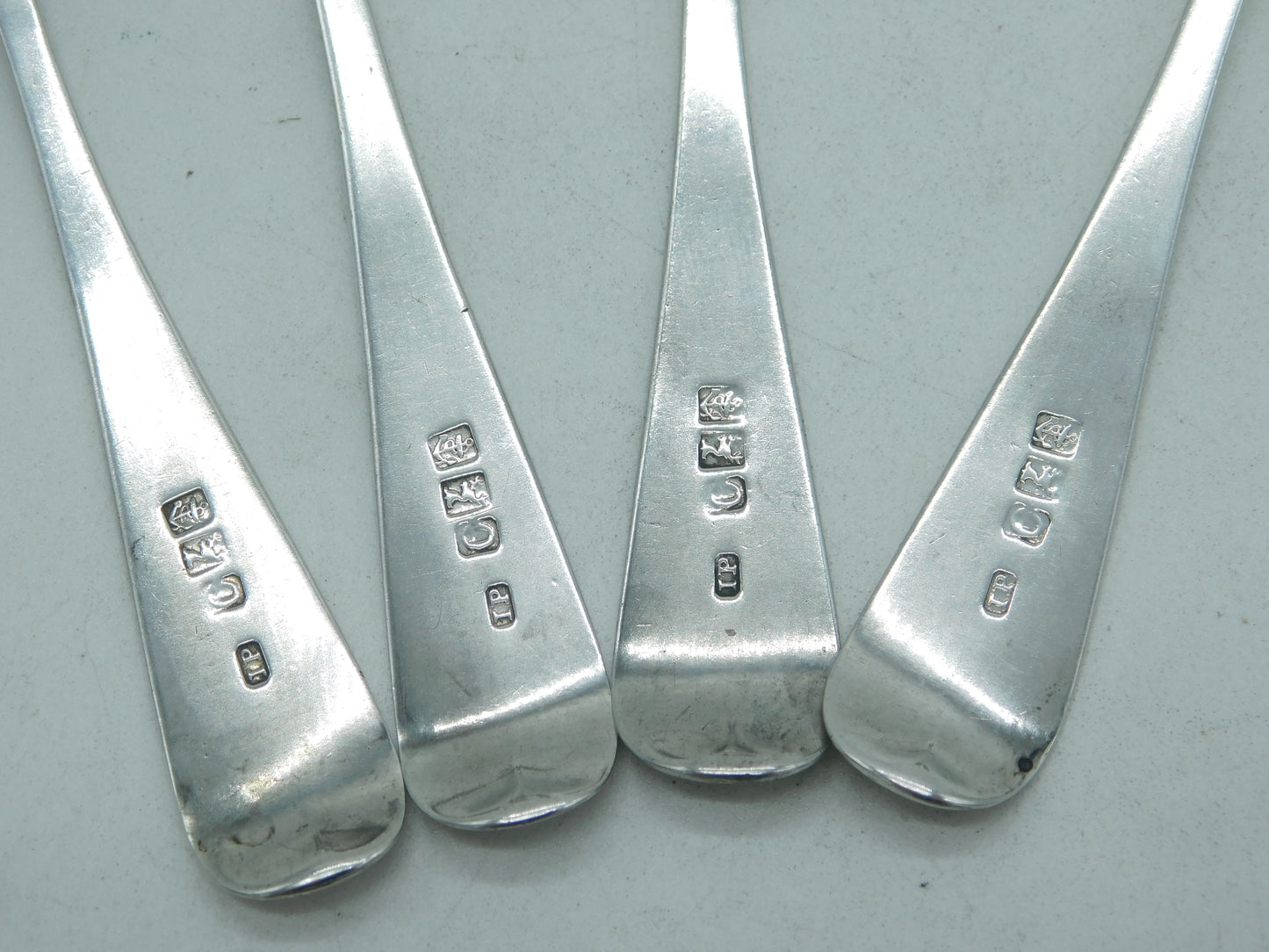 Dumfries Scottish Provincial Georgian Sterling Silver Teaspoons 1820 Antique