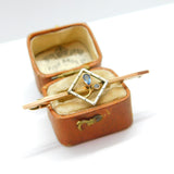 Edwardian 9ct Gold, White Enamel & Silver Set Topaz Floral Brooch c1910 Antique