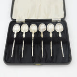 Boxed Set of Edwardian Sterling Silver Coronation Anointing Spoons 1902 Antique