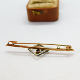 Edwardian 9ct Gold, White Enamel & Silver Set Topaz Floral Brooch c1910 Antique