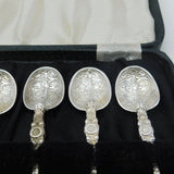 Boxed Set of Edwardian Sterling Silver Coronation Anointing Spoons 1902 Antique