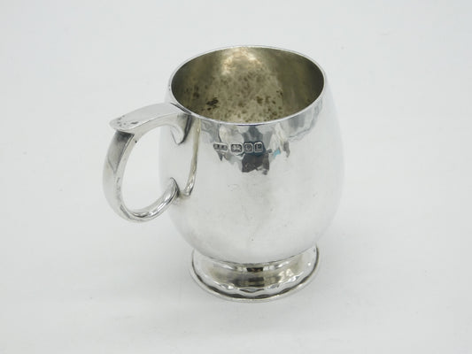 Robert Edgar Stone Arts & Crafts Planished Sterling Silver Tankard 1946 Antique