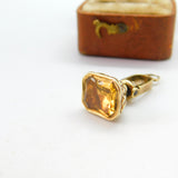 Victorian 9ct Gold & Citrine Set Swivelling Watch Key & Seal Fob c1860 Antique