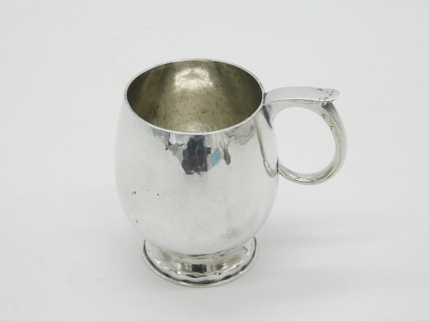 Robert Edgar Stone Arts & Crafts Planished Sterling Silver Tankard 1946 Antique