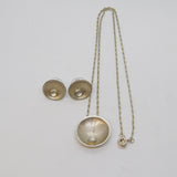 Catherine Woodall Sterling Silver, Leaf Pendant Necklace & Earrings Vintage