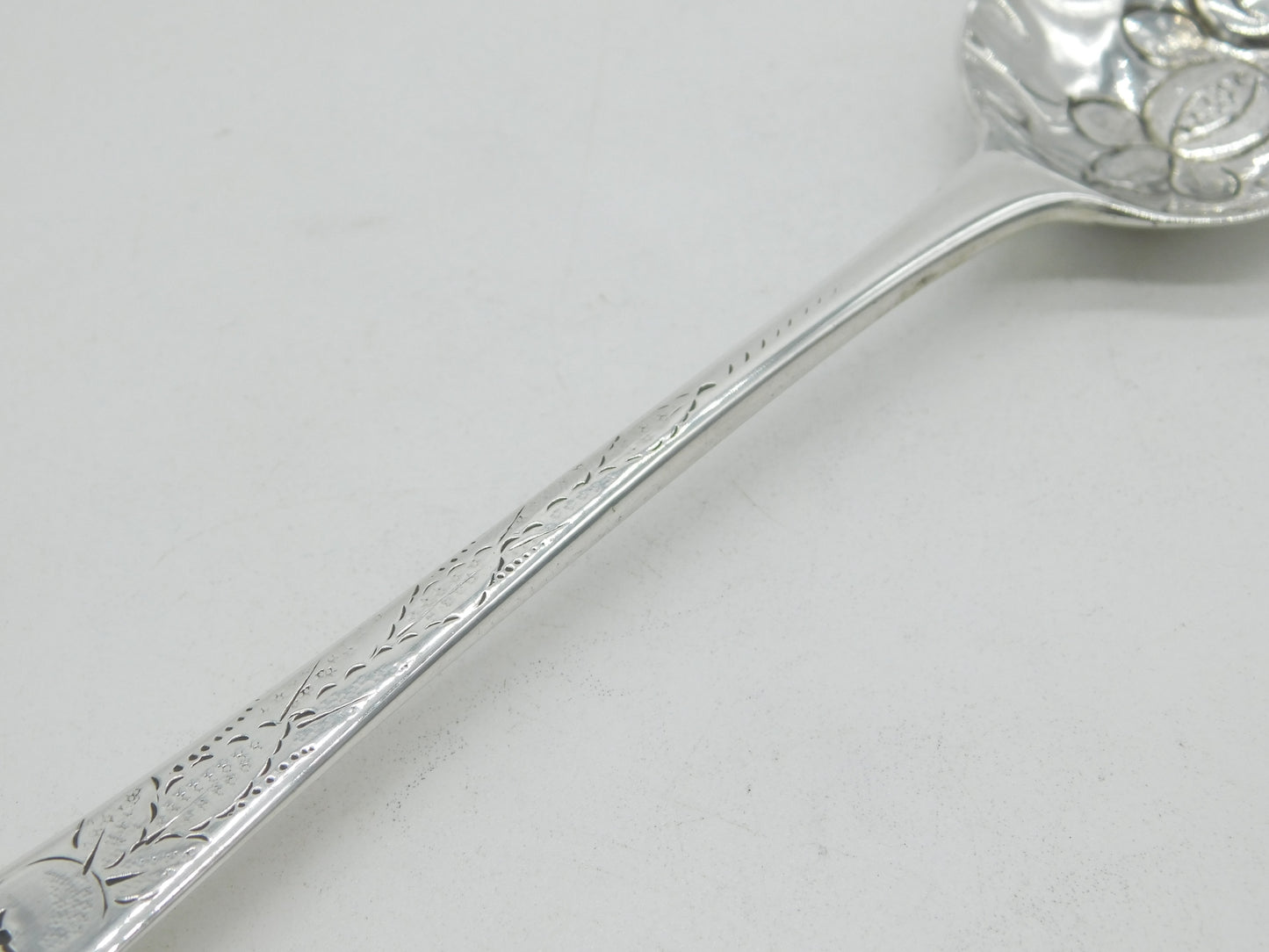 George II Sterling Silver Berry Dessert Serving Spoon 1737 London Antique