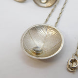 Catherine Woodall Sterling Silver, Leaf Pendant Necklace & Earrings Vintage