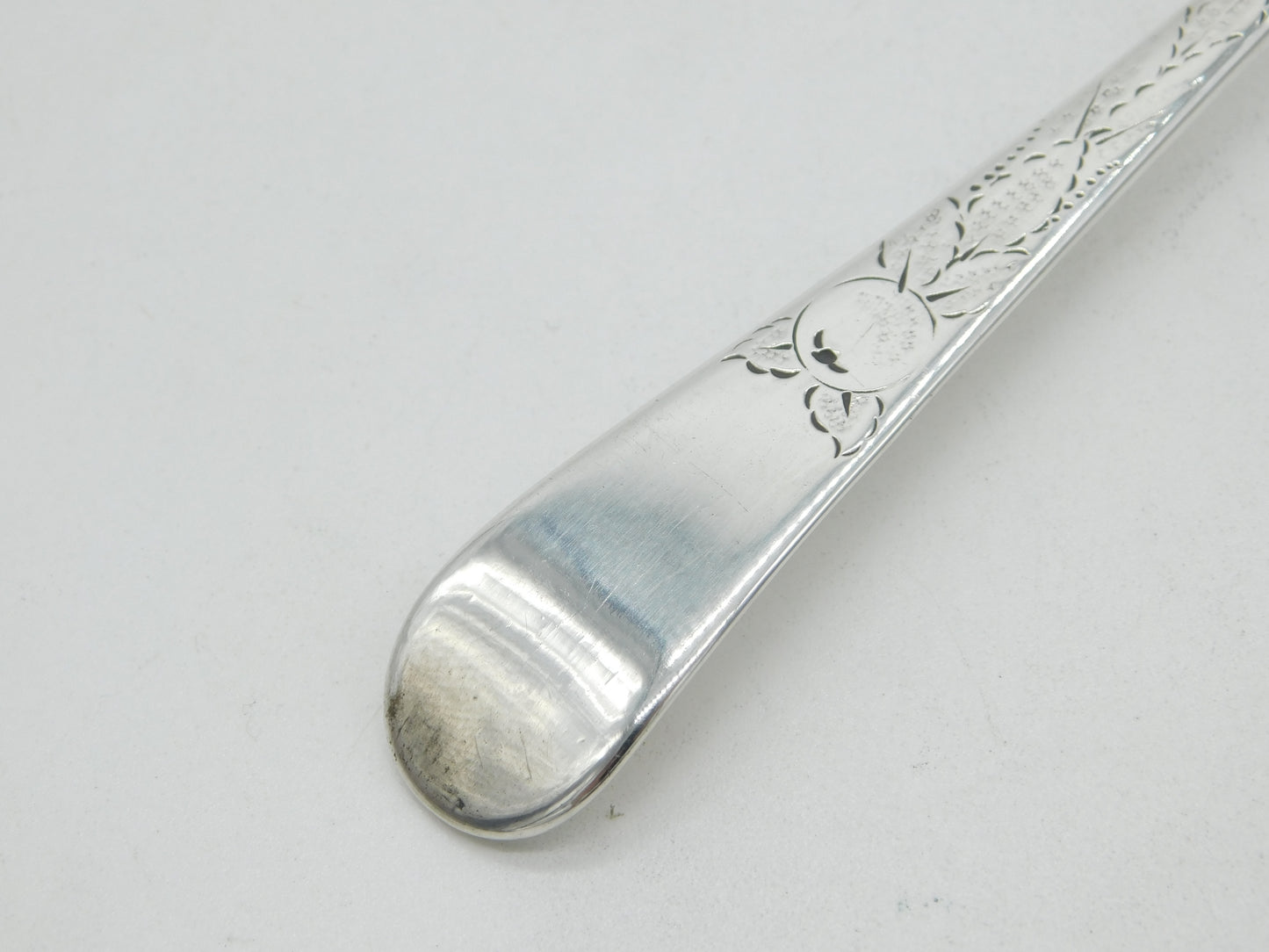 George II Sterling Silver Berry Dessert Serving Spoon 1737 London Antique