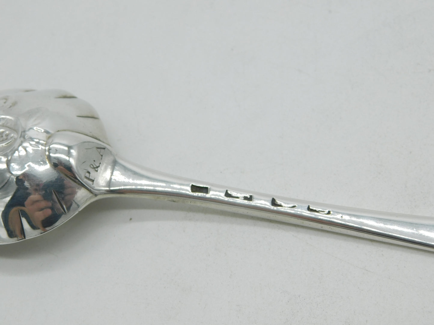 George II Sterling Silver Berry Dessert Serving Spoon 1737 London Antique