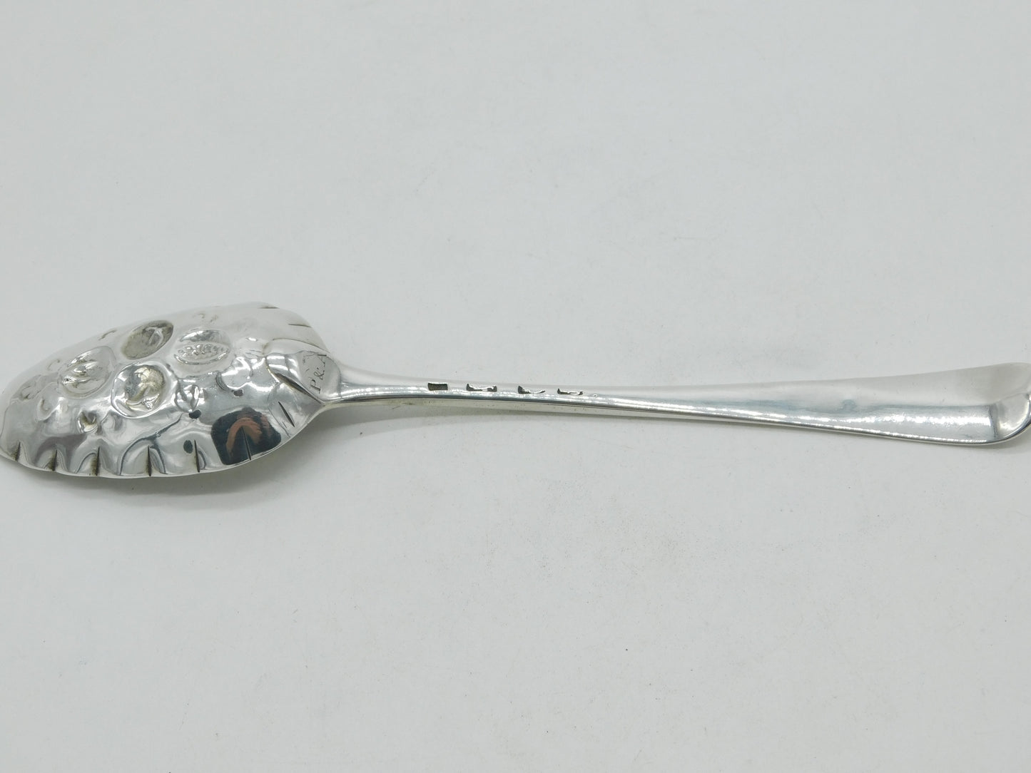 George II Sterling Silver Berry Dessert Serving Spoon 1737 London Antique