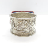 Victorian Aesthetic Sterling Silver Swallow Pattern Napkin Ring 1894 Birmingham