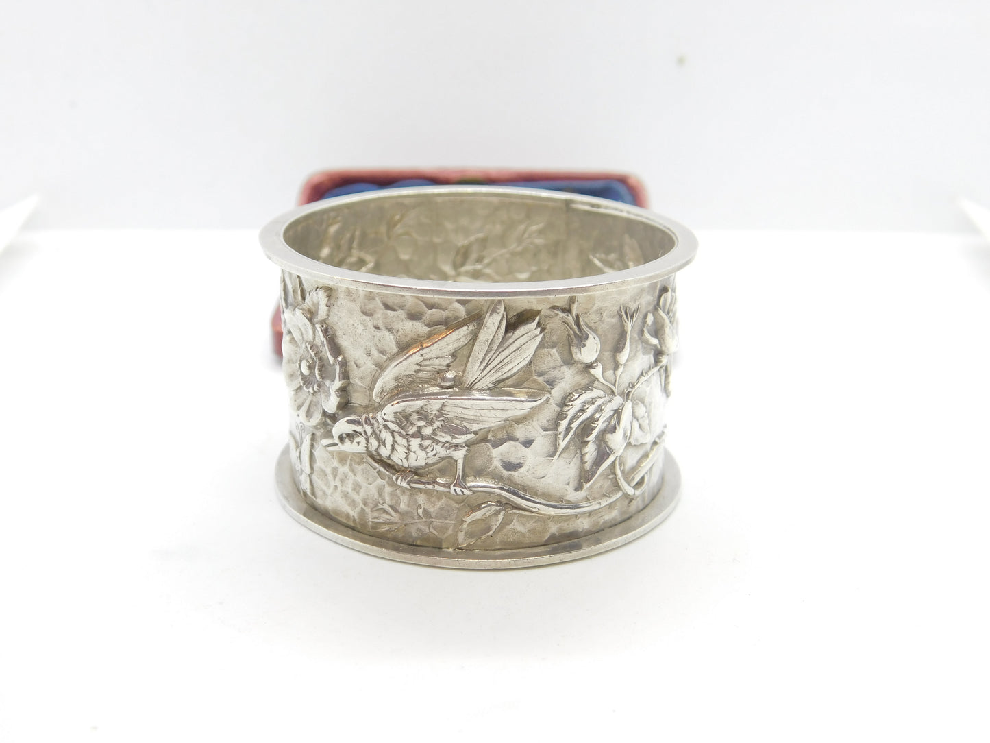 Victorian Aesthetic Sterling Silver Swallow Pattern Napkin Ring 1894 Birmingham