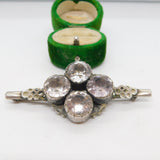 18th Century Iberian Sterling Silver & Paste Floral Dress Brooch Antique c1790