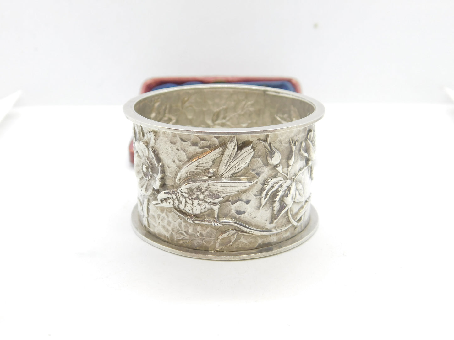 Victorian Aesthetic Sterling Silver Swallow Pattern Napkin Ring 1894 Birmingham