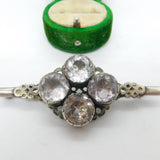 18th Century Iberian Sterling Silver & Paste Floral Dress Brooch Antique c1790