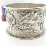 Victorian Aesthetic Sterling Silver Swallow Pattern Napkin Ring 1894 Birmingham