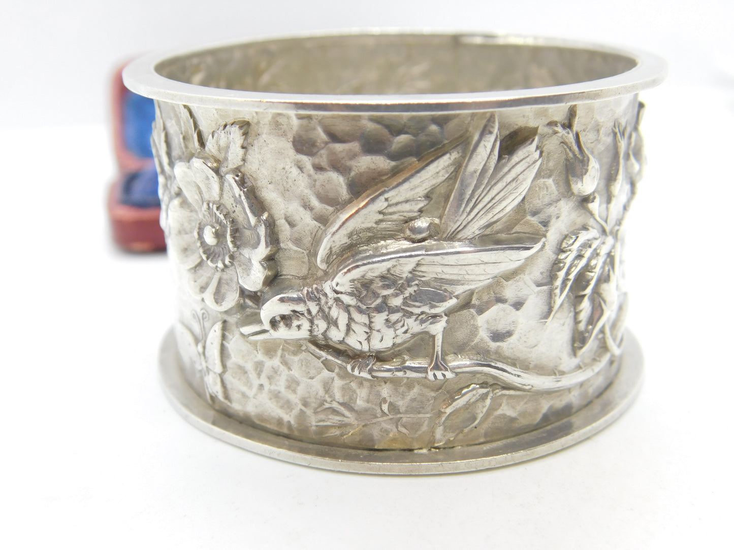 Victorian Aesthetic Sterling Silver Swallow Pattern Napkin Ring 1894 Birmingham