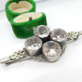 18th Century Iberian Sterling Silver & Paste Floral Dress Brooch Antique c1790