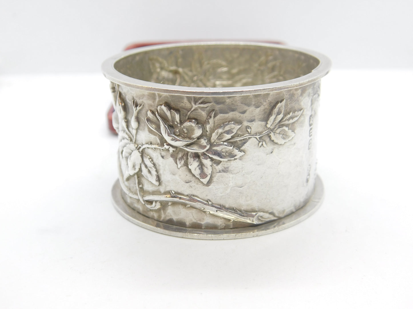 Victorian Aesthetic Sterling Silver Swallow Pattern Napkin Ring 1894 Birmingham