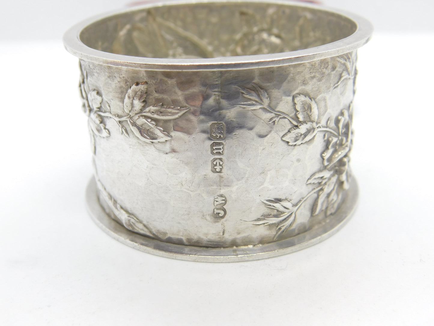 Victorian Aesthetic Sterling Silver Swallow Pattern Napkin Ring 1894 Birmingham