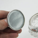 Edwardian Sterling Silver Blue Guilloche Enamel Cut Glass Vanity Jar Antique 1908 London