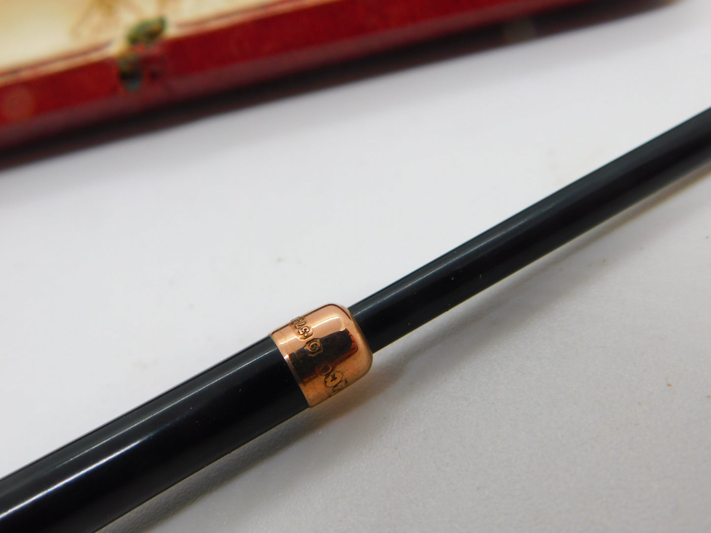 9ct Gold Mounted Black Bakelite Long Cigarette Holder Antique 1924 Birmingham