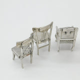 Victorian Set of Six Silver Plated Menu Holders in Mixed Chair Form c1900
