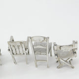 Victorian Set of Six Silver Plated Menu Holders in Mixed Chair Form c1900