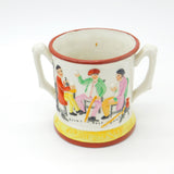 Victorian Staffordshire Frog Mug with Robbie Burns Poem Antique c1850 Loving Cup