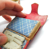 Victorian Red Leather 'A Present from Huddersfield' Pin Cushion Sewing Set c1890