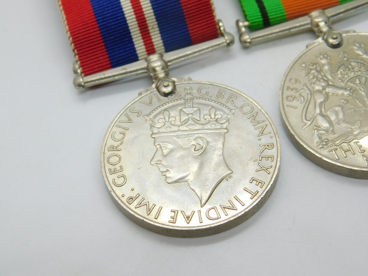 Pair Of WWII Service Medals Defence Medal & British Army Service Medal c1945