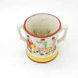 Victorian Staffordshire Frog Mug with Robbie Burns Poem Antique c1850 Loving Cup