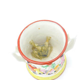 Victorian Staffordshire Frog Mug with Robbie Burns Poem Antique c1850 Loving Cup