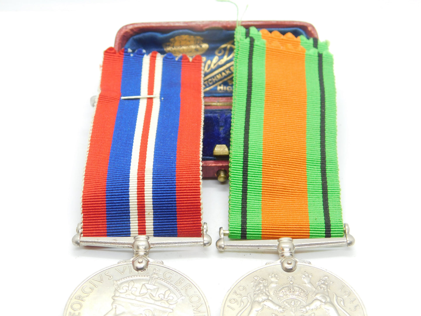 Pair Of WWII Service Medals Defence Medal & British Army Service Medal c1945