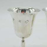 Pair of Sterling Silver Liqueur Goblets Vintage 1957 Birmingham